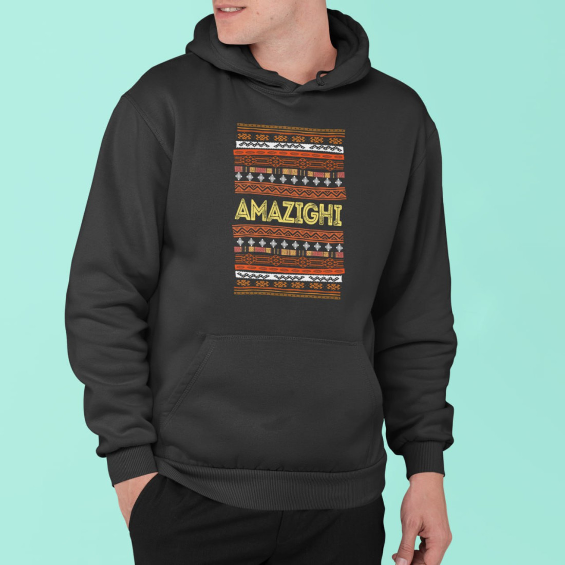 Sweat Amazigh Traditionnel - Motifs Berbères (noir)