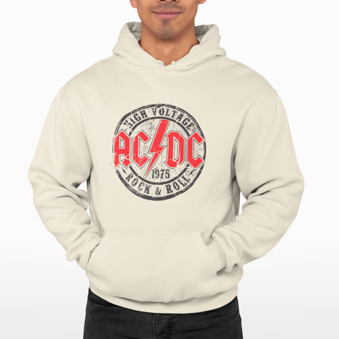 Sweat à capuche AC/DC Vintage - Rock & Roll 1975
