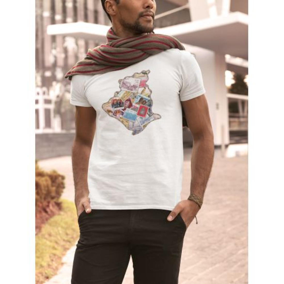 T-shirt Algeria timbre - unisex - blanc