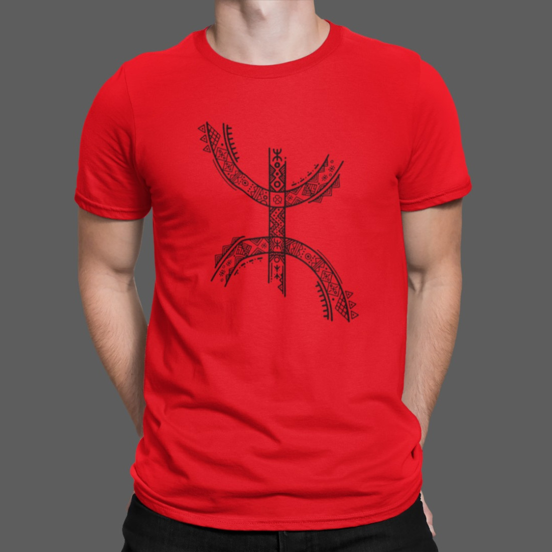 t-shirt signe amazigh - rouge