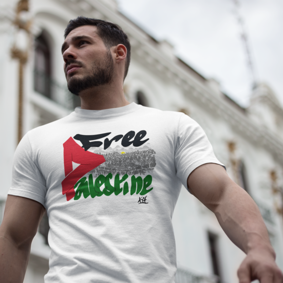 https://raf-wear.com/T-Shirt - FREE PALESTINE - Blanc
