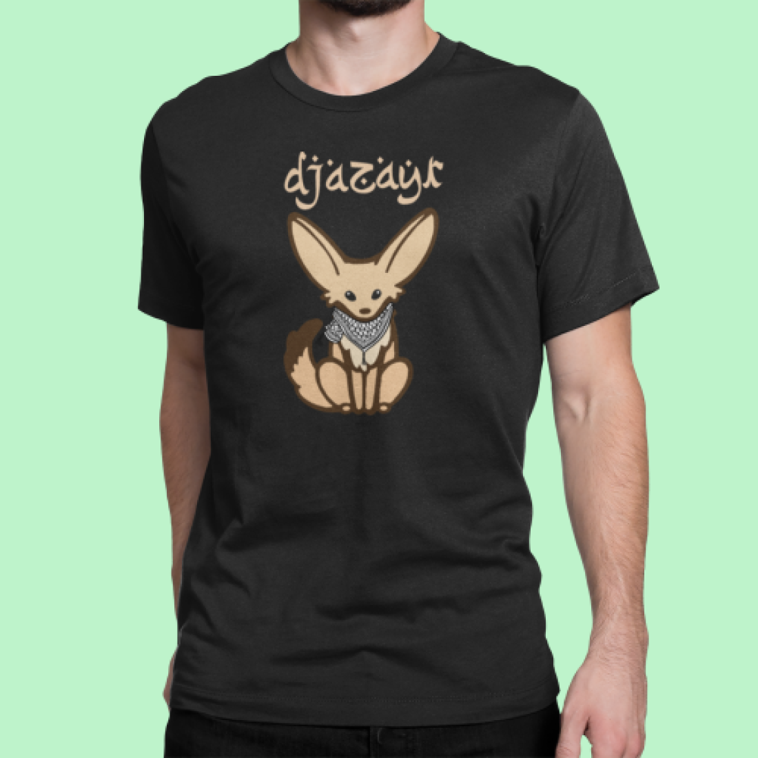 T-Shirt - fennec palestinien - Noir