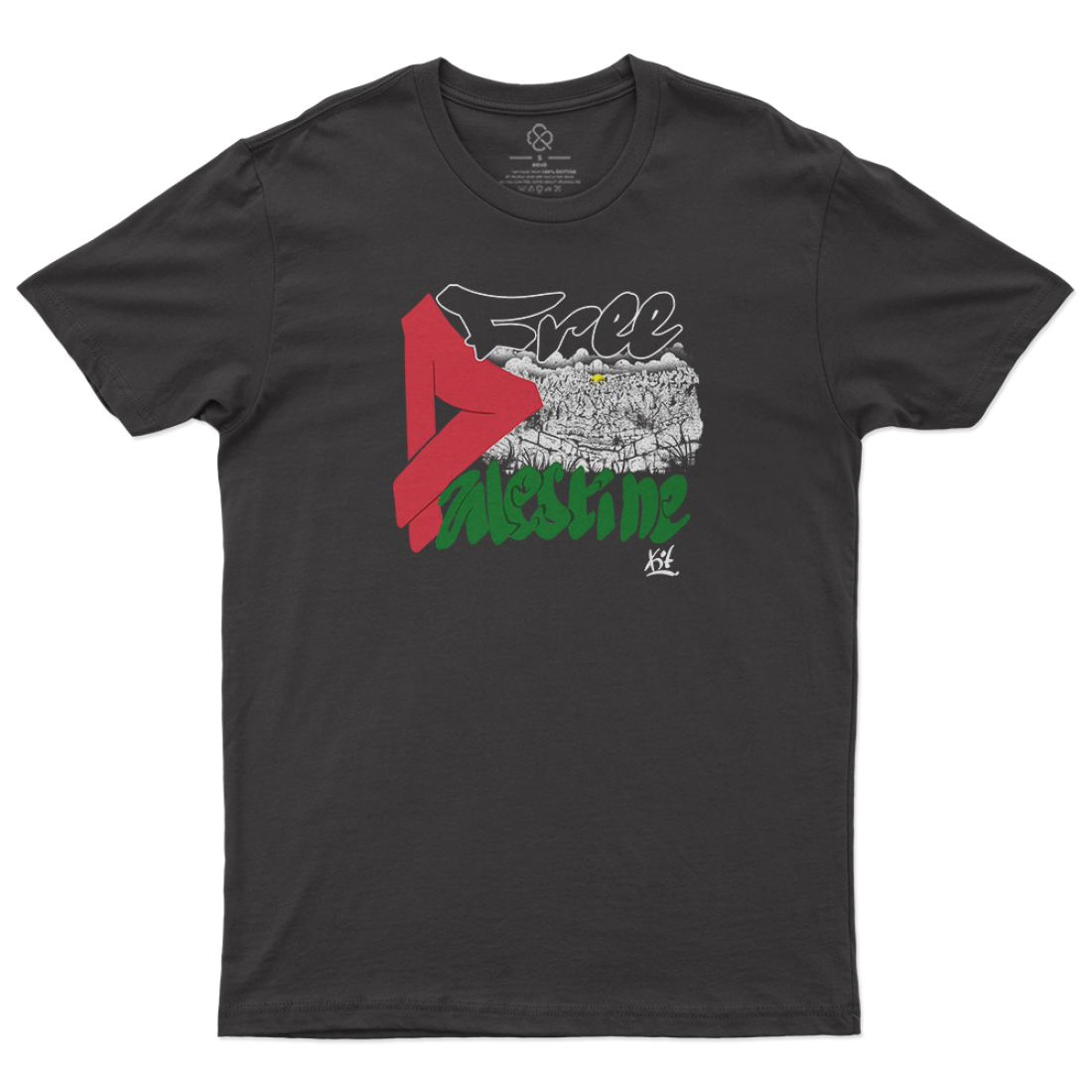T-Shirt - FREE PALESTINE - Noir
