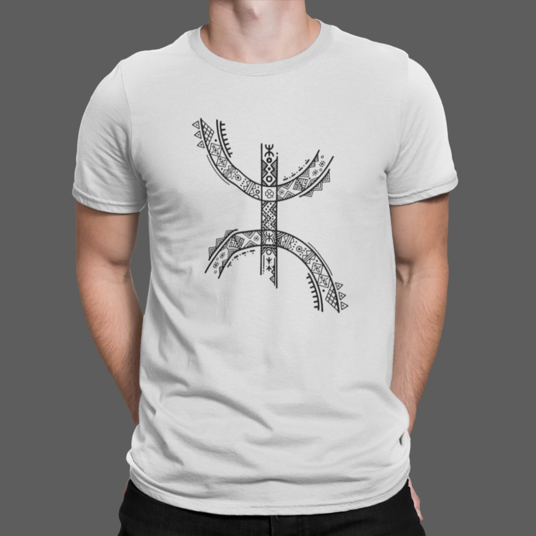 t-shirt signe amazigh - blanc